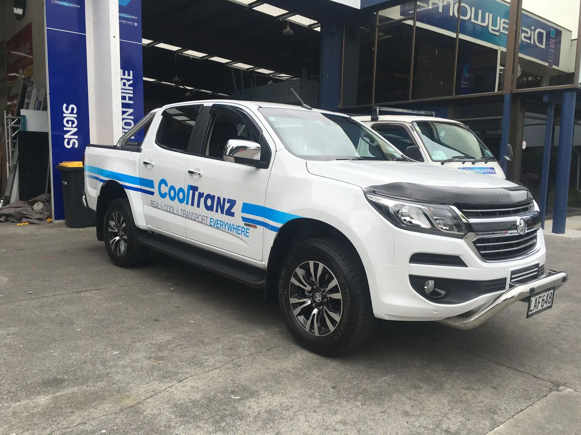 Ute graphics with panel wrap for Cooltranz ute with logo, graphics and brand moto