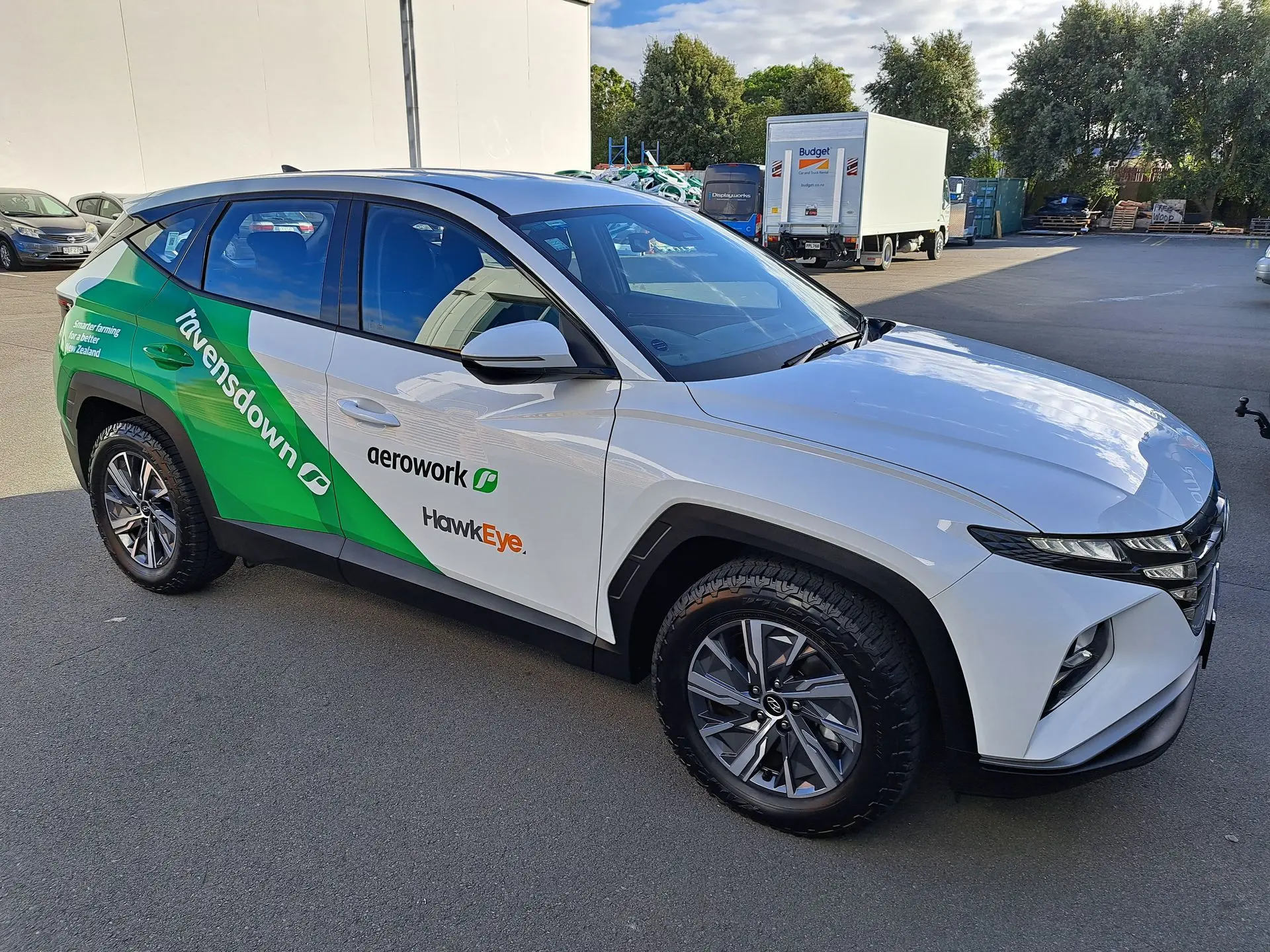 Car signage for a Ravensdown team vehicle.