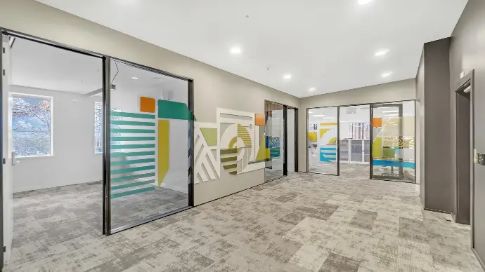 This office space requested a custom designed graphic for application across meeting rooms, reception and communal spaces.