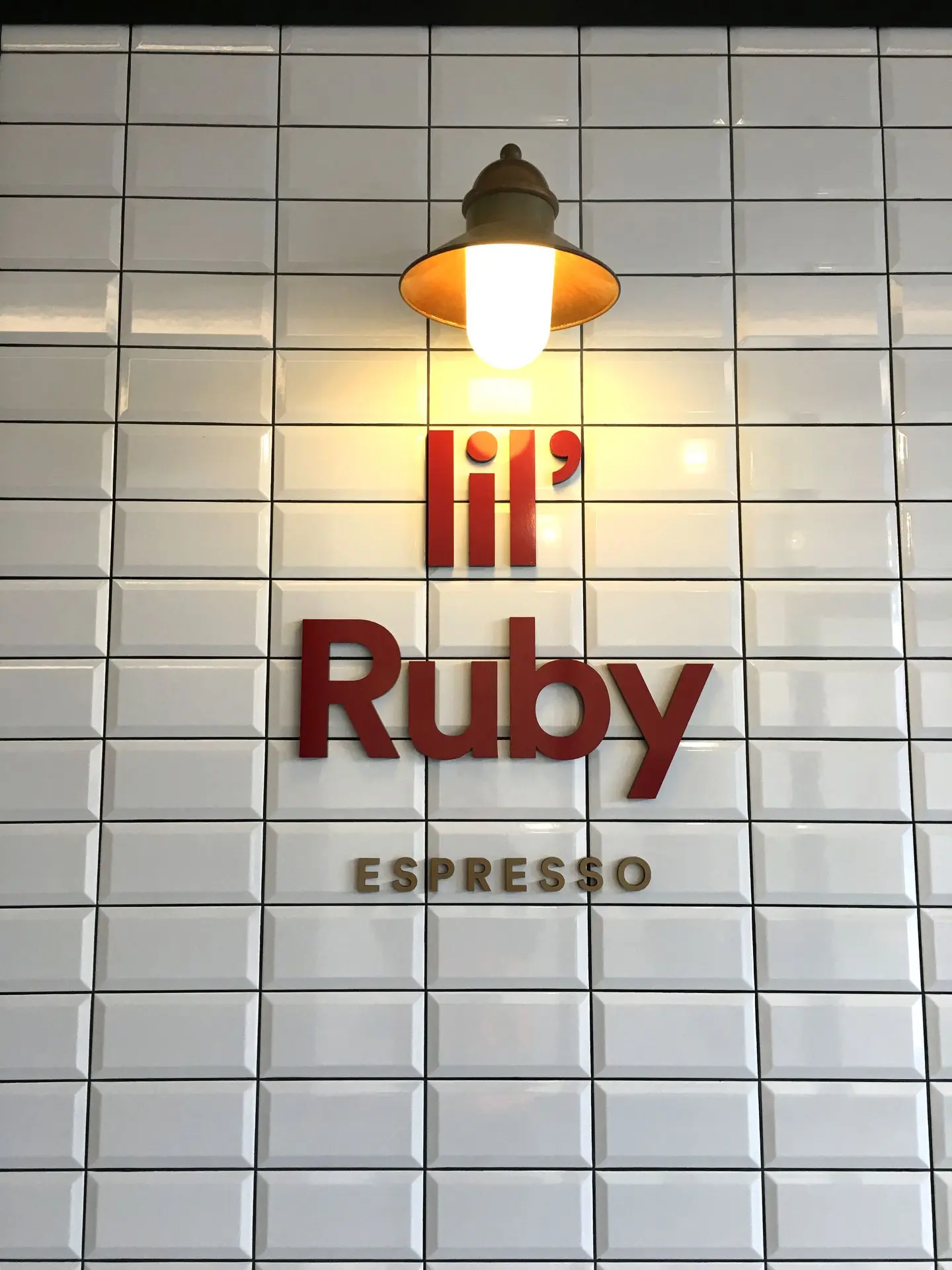 3D lettering company branding for Lil Ruby Espresso bar.