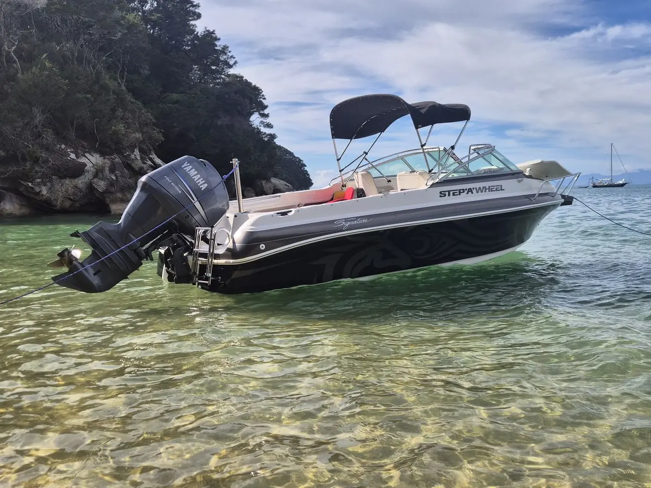 Small scale fishing boat branding for a lifestyle marine vessel in Tasman, Nelson.